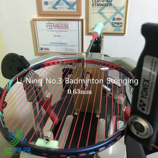 Li-Ning No.3 Stringing Badminton di Melati Utama Malaysia, Pasang Tali Raket Badminton oleh ERR 2024, Stringing Badminton Profesional, Pasang Tali Raket oleh Certified Stringer