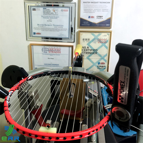 Yonex Nanogy 99 Racket Restring with Yonex Voltric Series Badminton Racket 27lbs by ERR Racket Restring Professional Stringer 2024 Johor Bahru JB
