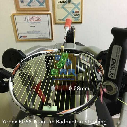 Perkhidmatan Pasang Semula Tali Badminton Yonex BG68 Titanium di Desa Melawati Kuala Lumpur, oleh ERR Badminton Pasang Semula KL Malaysia