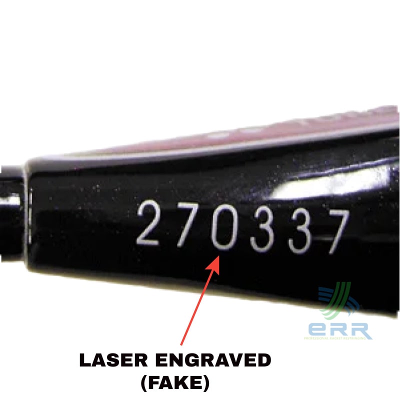 Laser Engraved Fake Check Original Yonex Badminton Racket by ERR Badminton Restring Malaysia