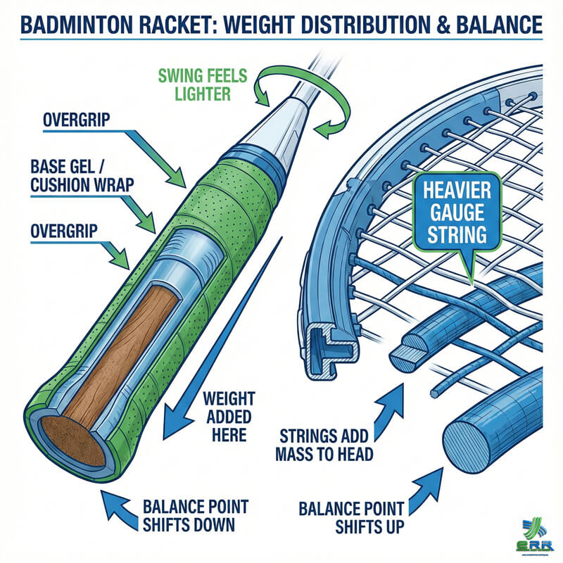 Grip and Swing Weight Adjustments Comparison of different grip thicknesses affecting swing weight near Kepong and Selayang